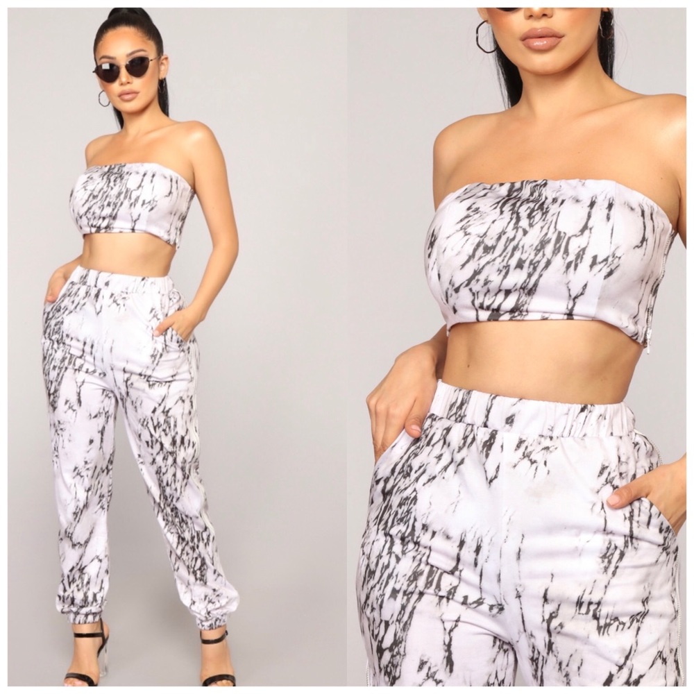 *SOLD* Matching Zahra Marble Set - White/Black